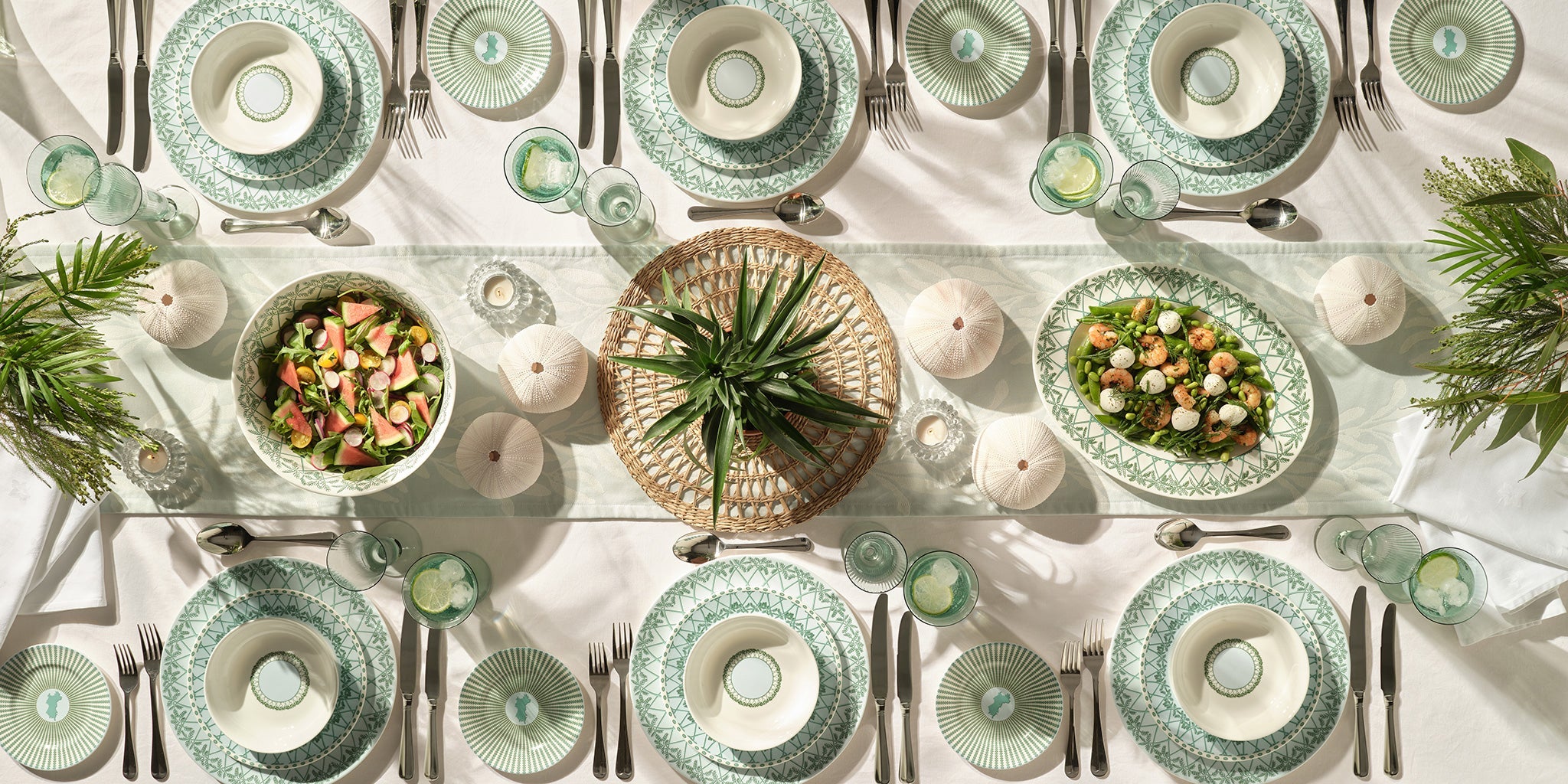 Set your table in island style with our fine bone china sets for 6 place settings.