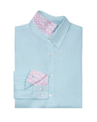 Folded Childrens Linen Shirt: PALE BLUE designer Lotty B Mustique kids beach wear