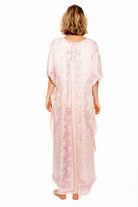 Lotty B Long Kaftan in Silk Crepe-de-Chine (Spiderlily Peach Pink) Back