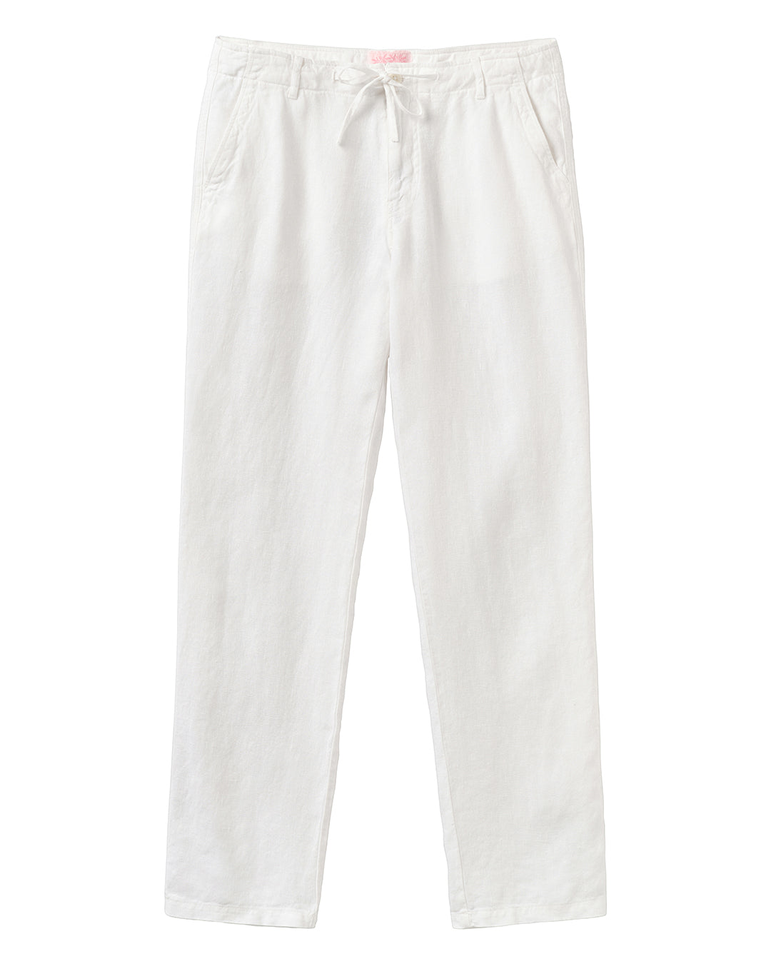 Men's casual white pure linen pants by Pink House resortwear