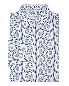 Mens linen shirt in Fern Navy print by designer Lotty B