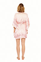 Lotty B Short Kaftan in Silk Crepe-de-Chine (Spiderlily Peach Pink) Back