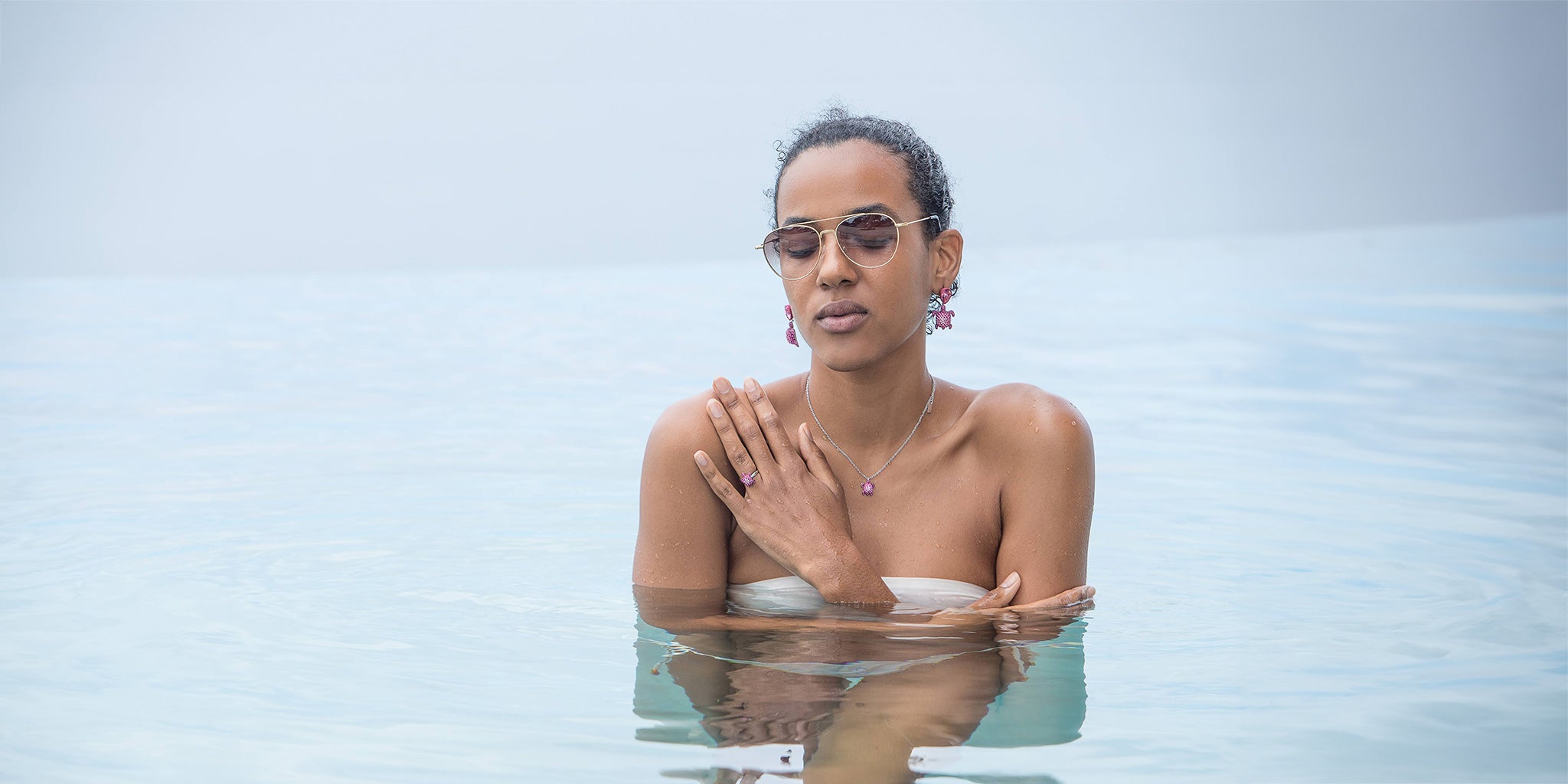 MUSTIQUE SEA LIFE TURTLE Collaboration by Catherine Prevost with Atelier Swarovski in aid of St Vincent and the Grenadines environment fund: Pink Turtle Cocktail Ring available at The Pink House Mustique