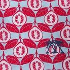 Designer swim wear Guava red print swatch by Lotty B Mustique