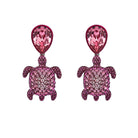 Drop Earrings : MUSTIQUE SEA LIFE TURTLE - PINK designed by Catherine Prevost in collaboration with Atelier Swarovski is in aid of the St. Vincent & the Grenadines Environment Fund.