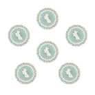 Fine Bone China decorative charger plate set (6 pieces) in Mustique Island green design by Lotty B