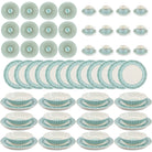 Fine Bone China Dinner Service : MUSTIQUE ISLAND - Bowls, Salad plates, Dinner plates, Side plates, Coffee cups & Saucers - 12 place settings (72 pieces)