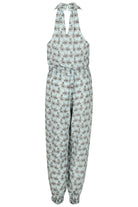 Lotty B Jumpsuit in Silk Crepe-de-Chine: BICYCLE - BLACK/PALE BLUE Back