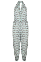 Lotty B Jumpsuit in Silk Crepe-de-Chine: BICYCLE - BLACK/PALE BLUE Front