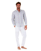 Mens Linen Shirt : MUSTIQUE MULE - MULTI front