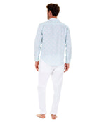 Mens Linen Shirt : PAPAYA CLEAR BLUE, Back