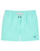 Mens Mako turquoise swim shorts by designer Lotty B Mustique for Pink House resortwear