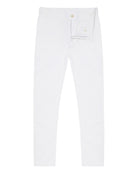 Button and fly opening linen pants in classic white by Pink House