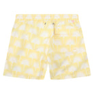 Mens swim trunks : FAN PALM - YELLOW, back