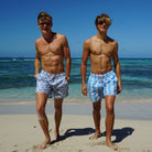 Mens swim trunks : FISH - AIRFORCE BLUE designer Lotty B Mustique Mens holiday wear