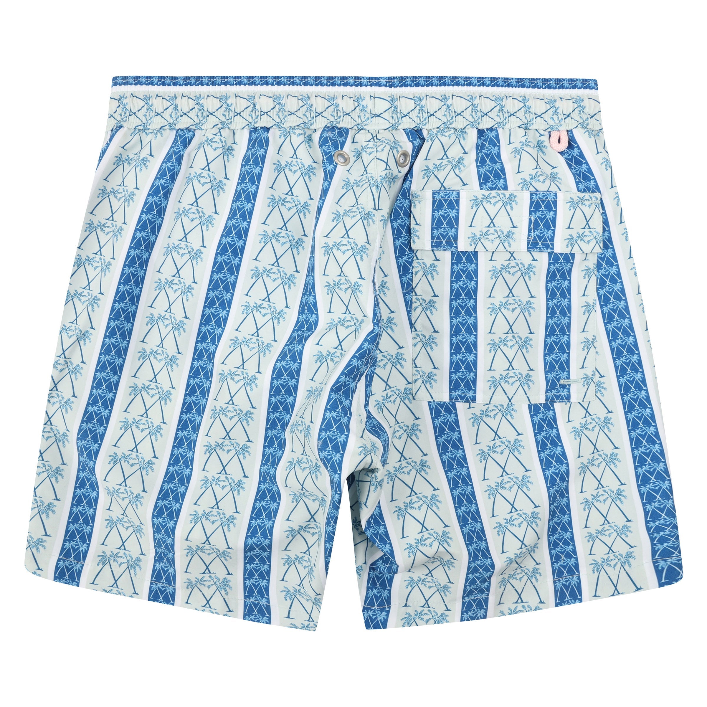 Mens swim trunks : PALM STRIPE - NAVY