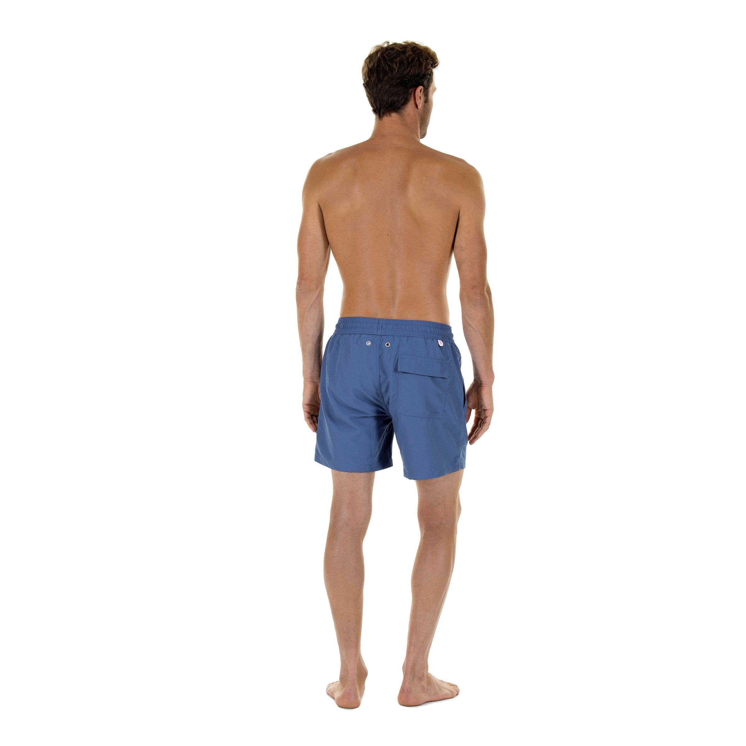 Mens Trunks : REGATTA BLUE  Pink House Mustique vacation wear