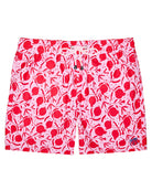 Mens recycled swim shorts in pink Pomegranate print by Lotty B for Pink House