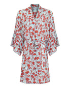 Bed to beach robe Flamboyant Flower orange aqua blue designer Lotty B Mustique